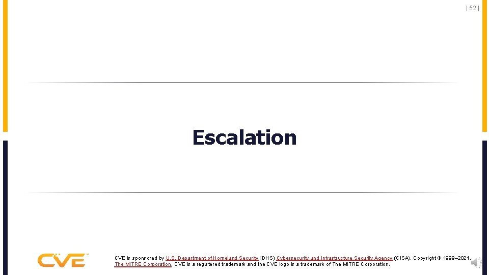 | 52 | Escalation CVE is sponsored by U. S. Department of Homeland Security