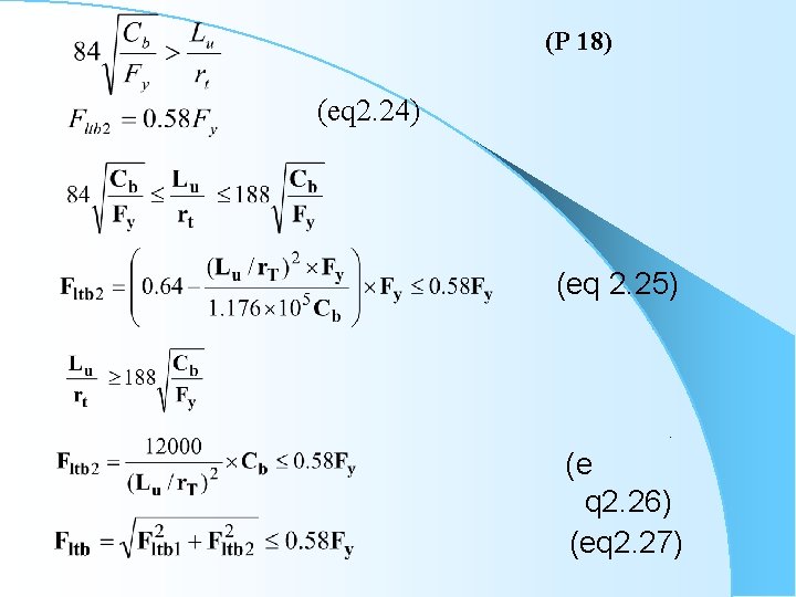 (P 18) (eq 2. 24) (eq 2. 25) · (e q 2. 26) (eq