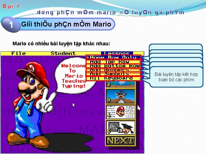 Bµi 7. 21 dông phÇn mÒm mario ®Ó luyÖn gâ phÝm add mÒm Title