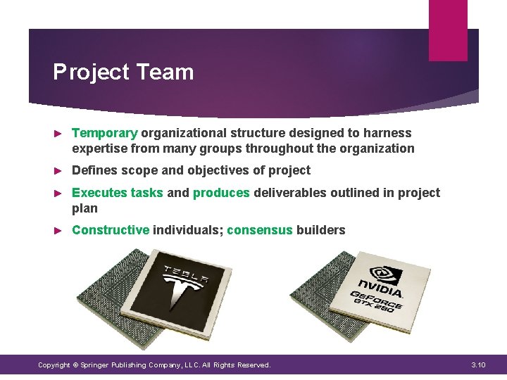 Project Team ► Temporary organizational structure designed to harness expertise from many groups throughout Project Team ► Temporary organizational structure designed to harness expertise from many groups throughout