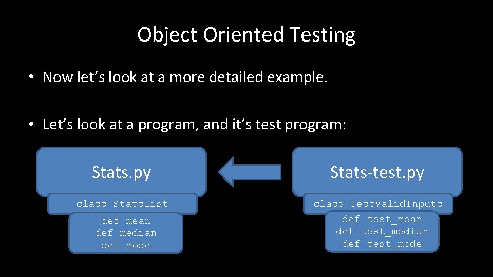 Object Oriented Testing • Now let’s look at a more detailed example. • Let’s