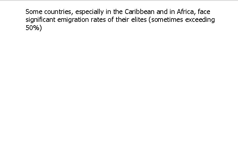 Some countries, especially in the Caribbean and in Africa, face significant emigration rates of