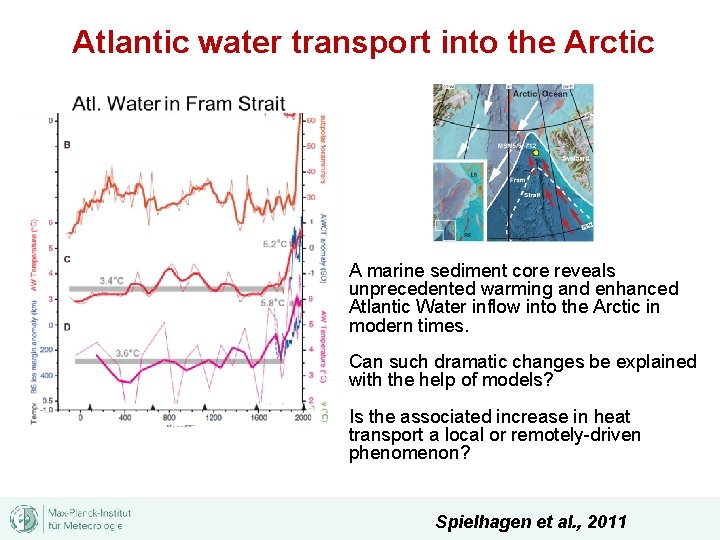 Atlantic water transport into the Arctic A marine sediment core reveals unprecedented warming and