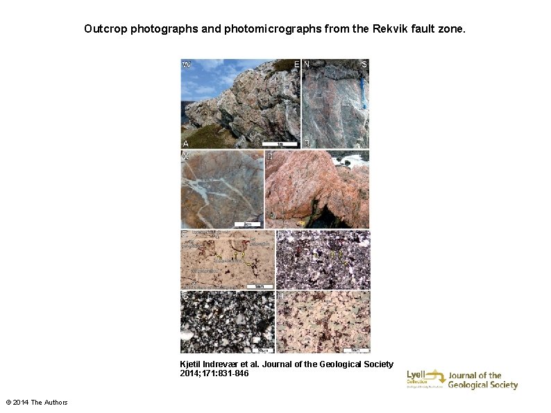 Outcrop photographs and photomicrographs from the Rekvik fault zone. Kjetil Indrevær et al. Journal