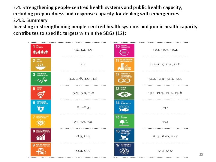 2. 4. Strengthening people-centred health systems and public health capacity, including preparedness and response