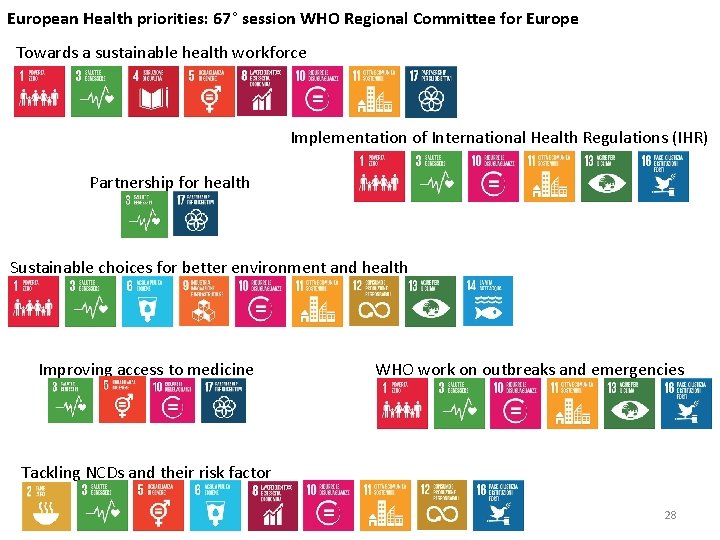 European Health priorities: 67° session WHO Regional Committee for Europe Towards a sustainable health