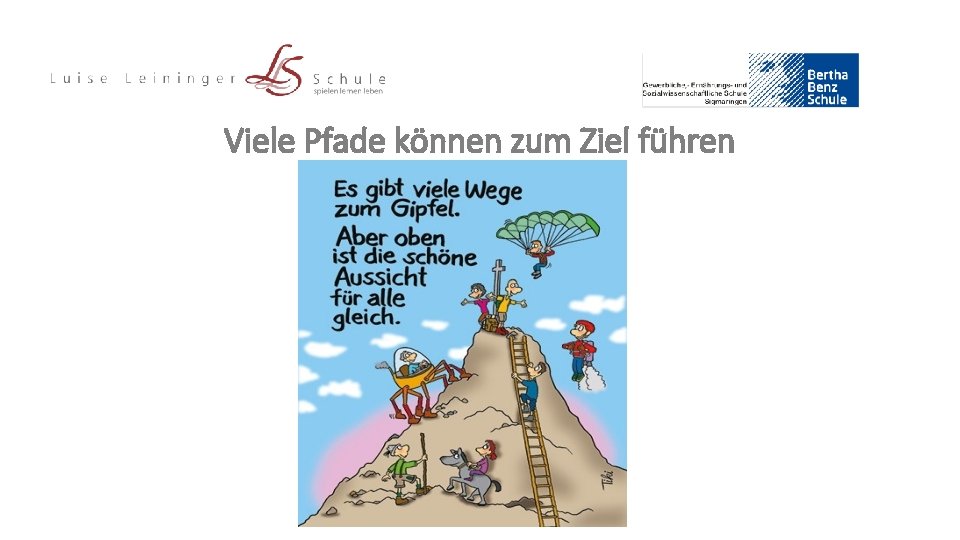 Viele Pfade können zum Ziel führen 