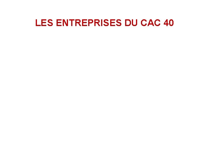 LES ENTREPRISES DU CAC 40 