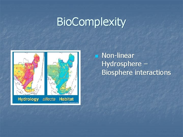 Bio. Complexity n Non-linear Hydrosphere – Biosphere interactions 