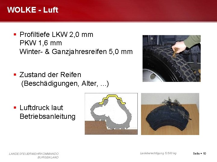WOLKE - Luft Profiltiefe LKW 2, 0 mm PKW 1, 6 mm Winter- &