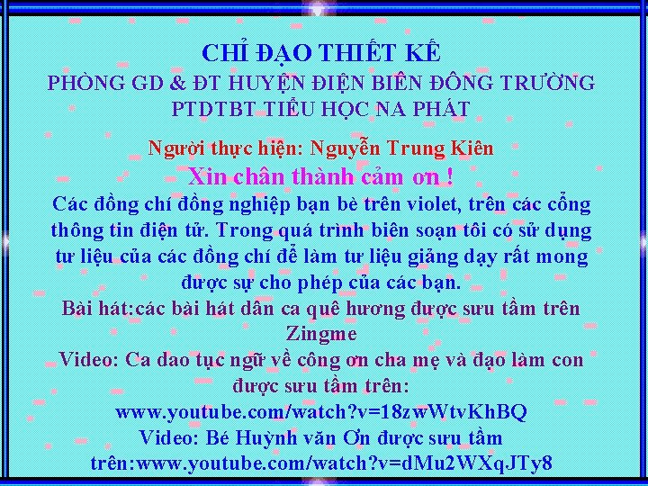 CHỈ ĐẠO THIẾT KẾ PHÒNG GD & ĐT HUYỆN ĐIỆN BIÊN ĐÔNG TRƯỜNG PTDTBT