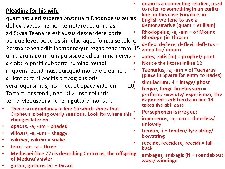 quam is a connecting relative, used to refer to something in an earlier Pleading