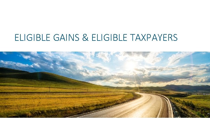 ELIGIBLE GAINS & ELIGIBLE TAXPAYERS 