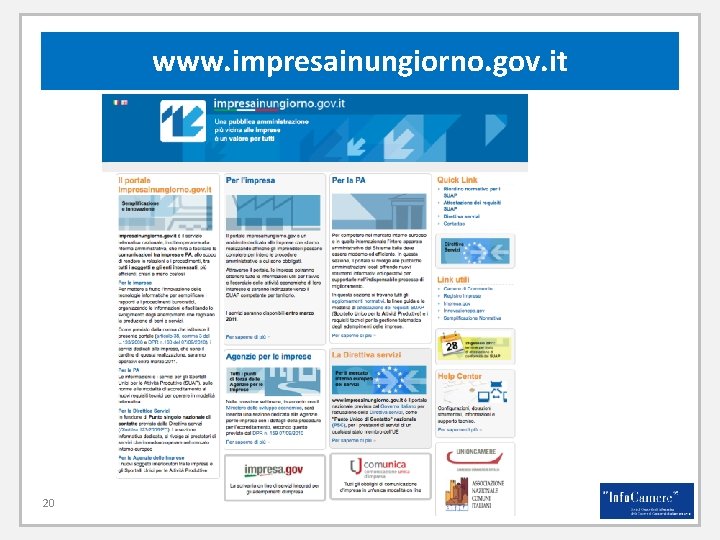 www. impresainungiorno. gov. it 20 