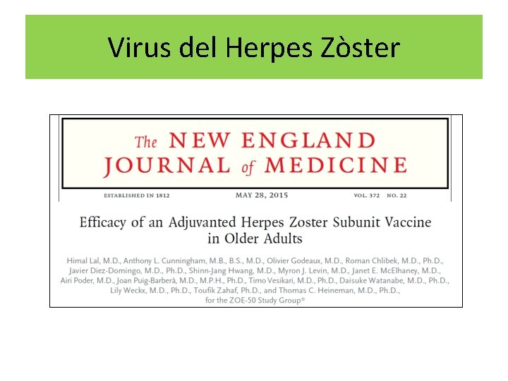 Virus del Herpes Zòster 