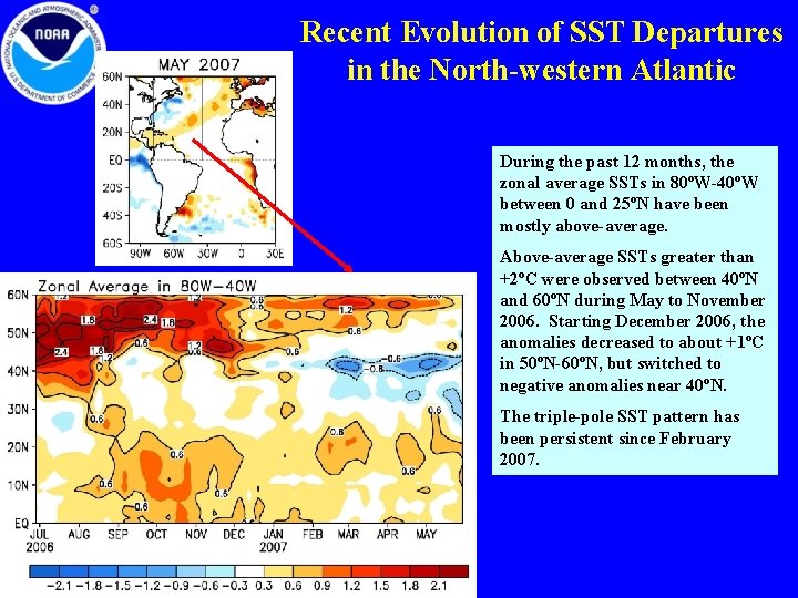 Recent Evolution of SST Departures in the North-western Atlantic During the past 12 months,