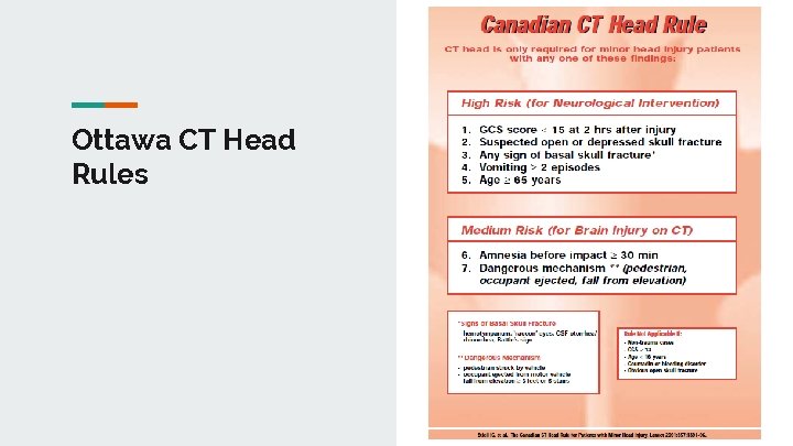Ottawa CT Head Rules 
