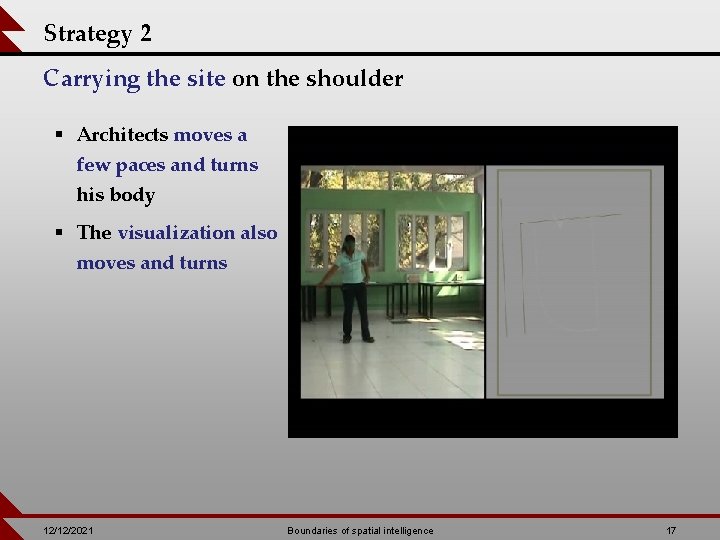 Strategy 2 Carrying the site on the shoulder § Architects moves a few paces