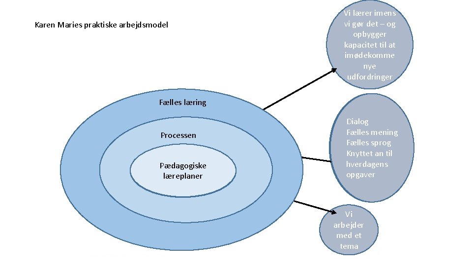 Karen Maries praktiske arbejdsmodel Vi lærer imens vi gør det – og opbygger kapacitet