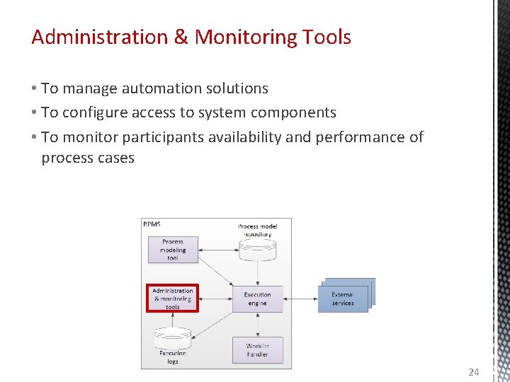 Administration & Monitoring Tools • To manage automation solutions • To configure access to