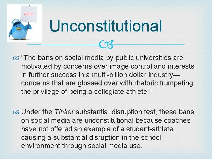 Unconstitutional “The bans on social media by public universities are motivated by concerns over