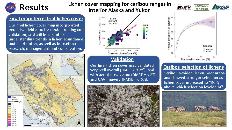 Results Lichen cover mapping for caribou ranges in interior Alaska and Yukon ABo. VE