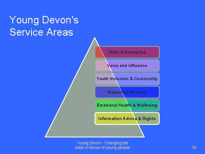 Young Devon's Service Areas Skills & Enterprise Voice and influence Youth Inclusion & Community