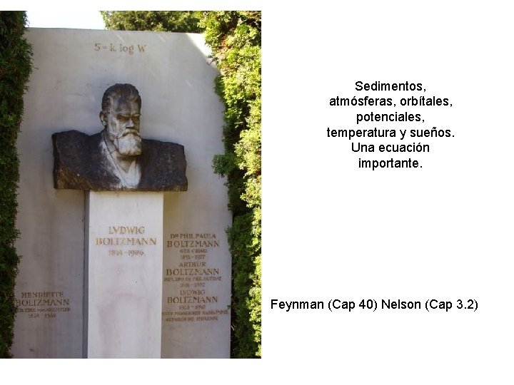 Sedimentos, atmósferas, orbítales, potenciales, temperatura y sueños. Una ecuación importante. Feynman (Cap 40) Nelson