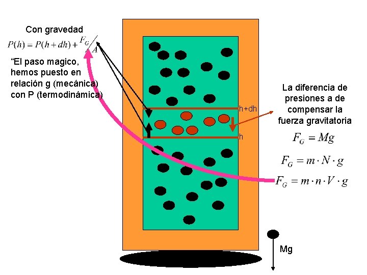 Con gravedad “El paso magico, hemos puesto en relación g (mecánica) con P (termodinámica)