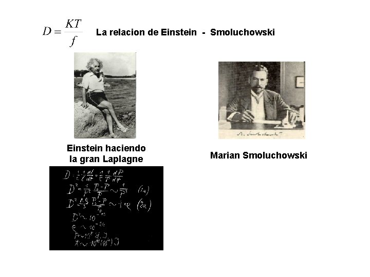 La relacion de Einstein - Smoluchowski Einstein haciendo la gran Laplagne Marian Smoluchowski 