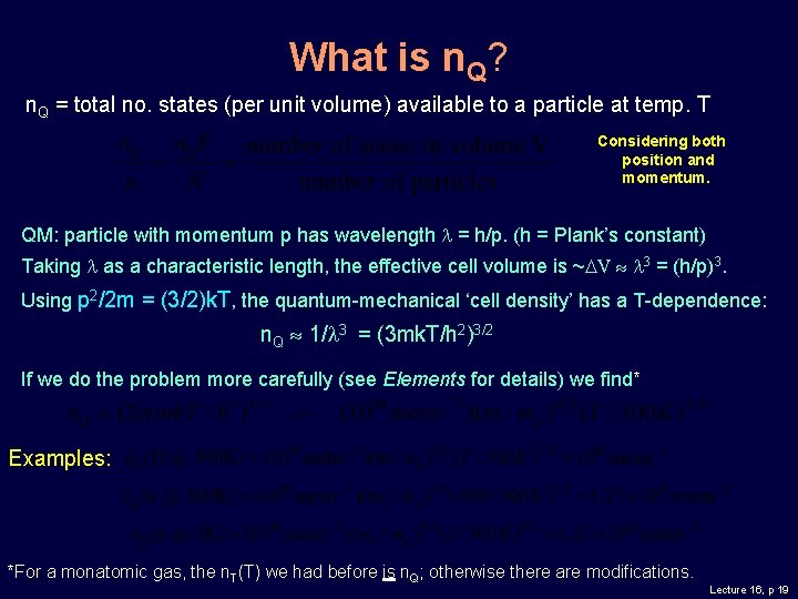 What is n. Q? n. Q = total no. states (per unit volume) available