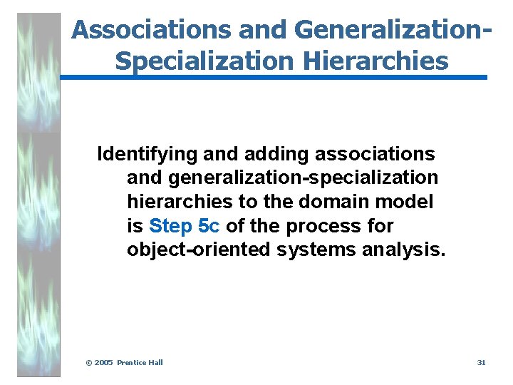 Associations and Generalization. Specialization Hierarchies Identifying and adding associations and generalization-specialization hierarchies to the