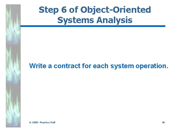 Step 6 of Object-Oriented Systems Analysis Write a contract for each system operation. ©