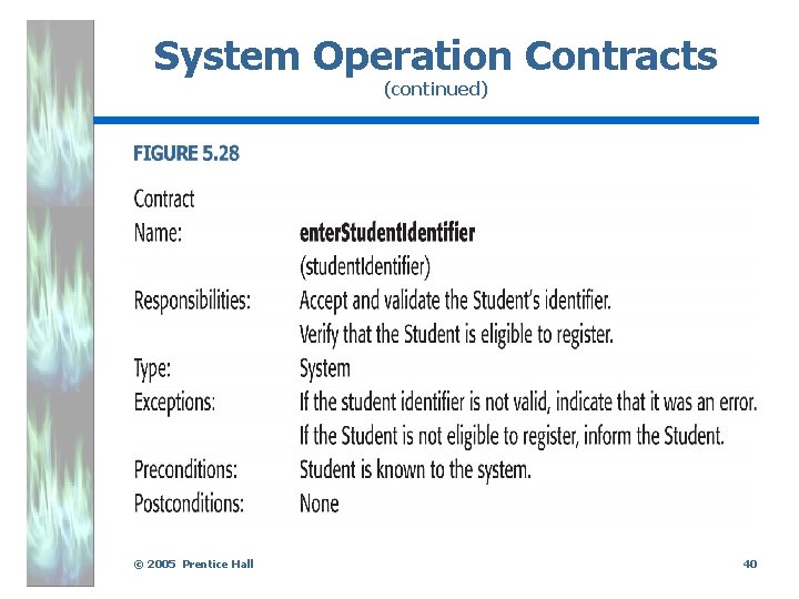 System Operation Contracts (continued) . © 2005 Prentice Hall 40 