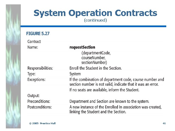 System Operation Contracts (continued) . © 2005 Prentice Hall 41 