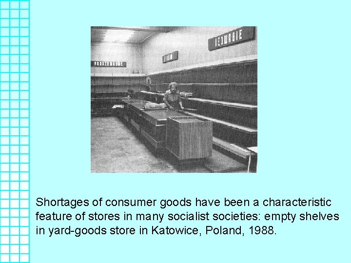 Shortages of consumer goods have been a characteristic feature of stores in many socialist