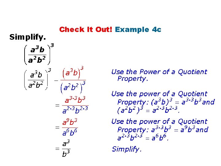 Simplify. Check It Out! Example 4 c 