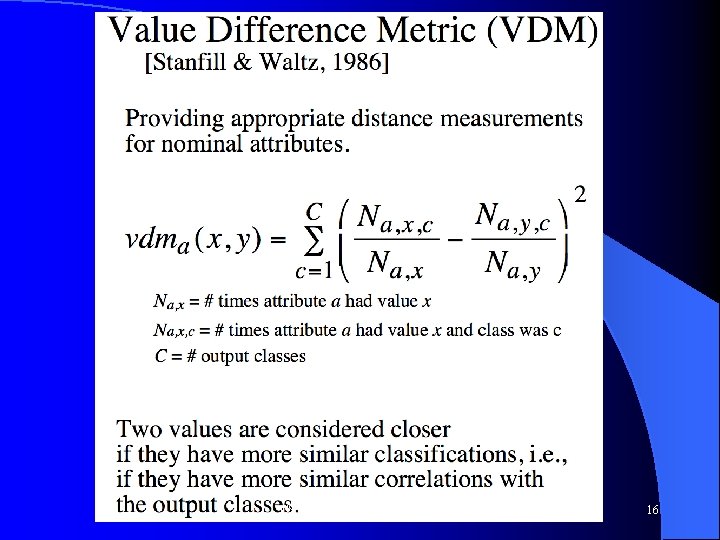 CS 478 - Instance Based Learning 16 