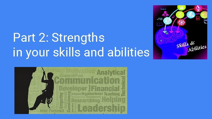 Part 2: Strengths in your skills and abilities 