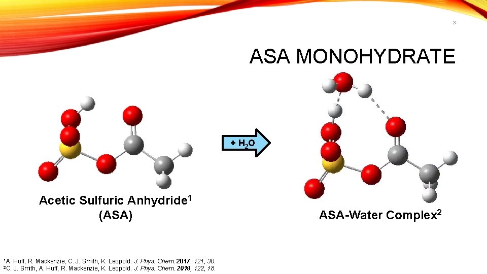 3 ASA MONOHYDRATE + H 2 O Acetic Sulfuric Anhydride 1 (ASA) 1 A.