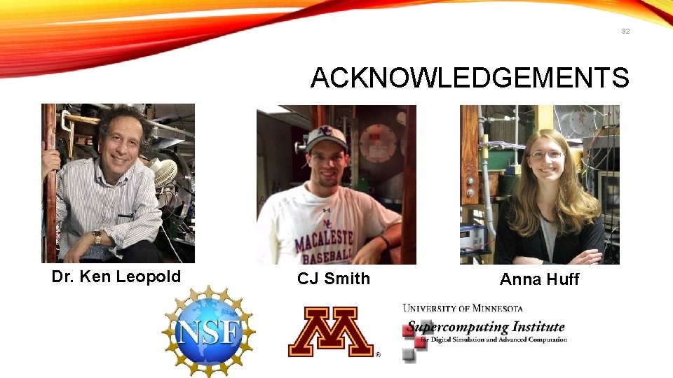 32 ACKNOWLEDGEMENTS Dr. Ken Leopold CJ Smith Anna Huff 