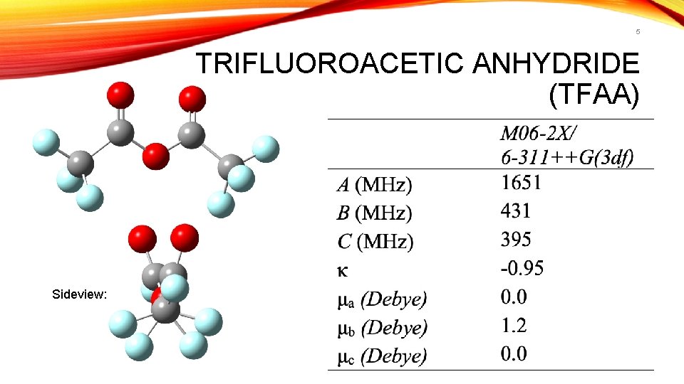 5 TRIFLUOROACETIC ANHYDRIDE (TFAA) Sideview: 
