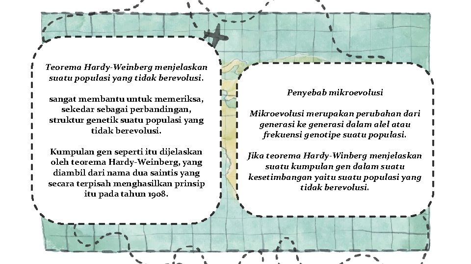 Teorema Hardy-Weinberg menjelaskan suatu populasi yang tidak berevolusi. sangat membantu untuk memeriksa, sekedar sebagai