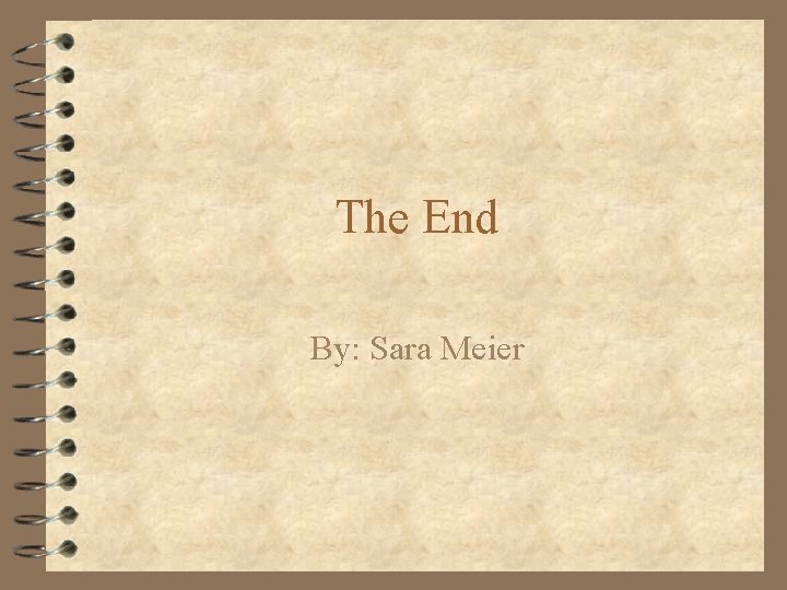 The End By: Sara Meier 