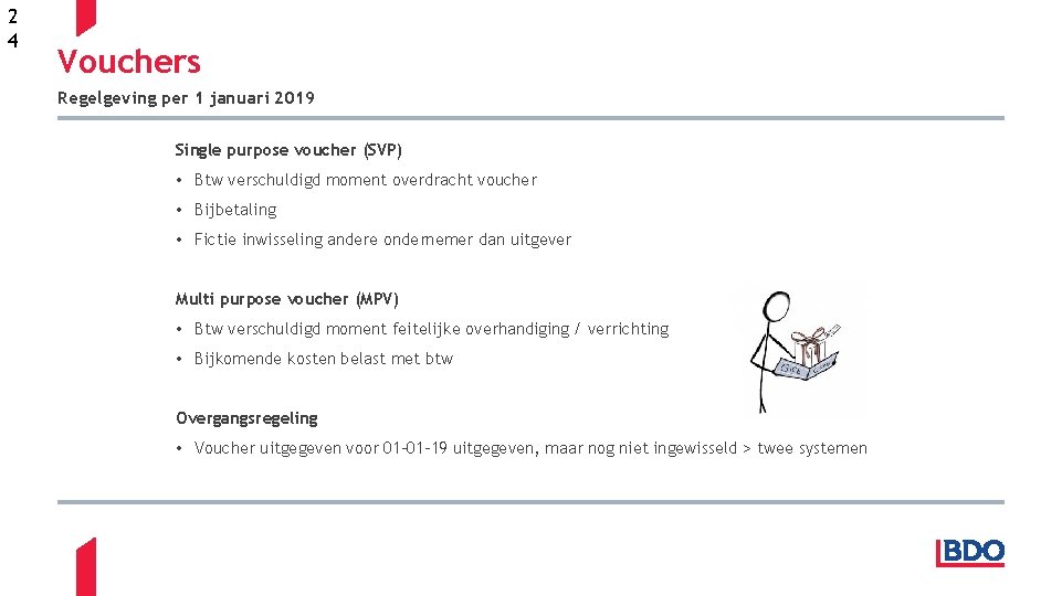 2 4 Vouchers Regelgeving per 1 januari 2019 Single purpose voucher (SVP) • Btw