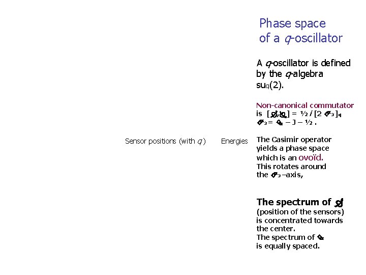 Phase space of a q-oscillator A q-oscillator is defined by the q-algebra suq(2). Non-canonical