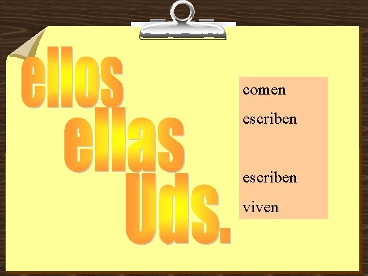 comen escriben viven 