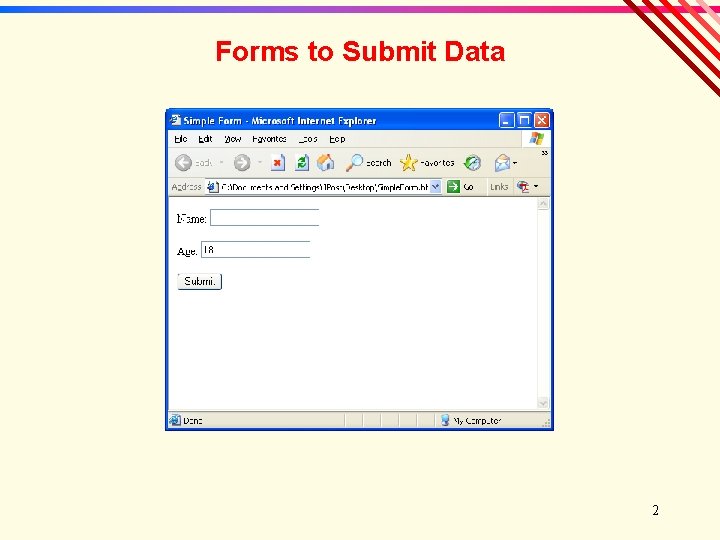 Forms to Submit Data 2 