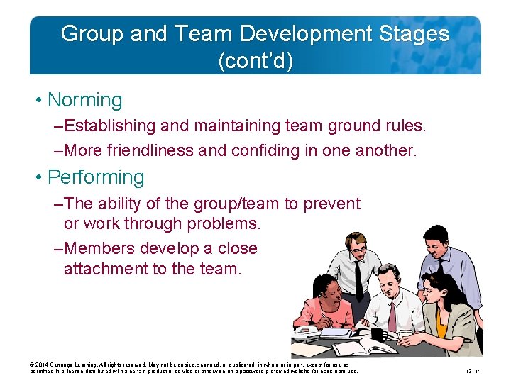 Group and Team Development Stages (cont’d) • Norming – Establishing and maintaining team ground