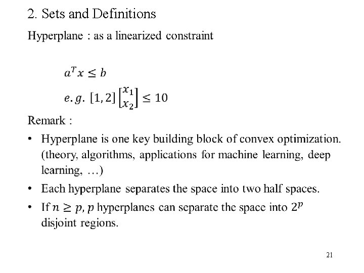 2. Sets and Definitions 21 